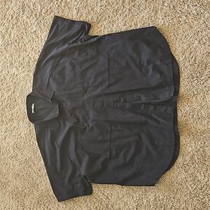 Beaumont Organic, black button up, collared shirt, size L